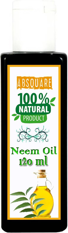absquare 100 % Natural & Pure Neem OIl 120 ml (Pure Organic Neem Oil Cold Pressed Oil for Hair and Skin) Hair Oil(120 ml)
