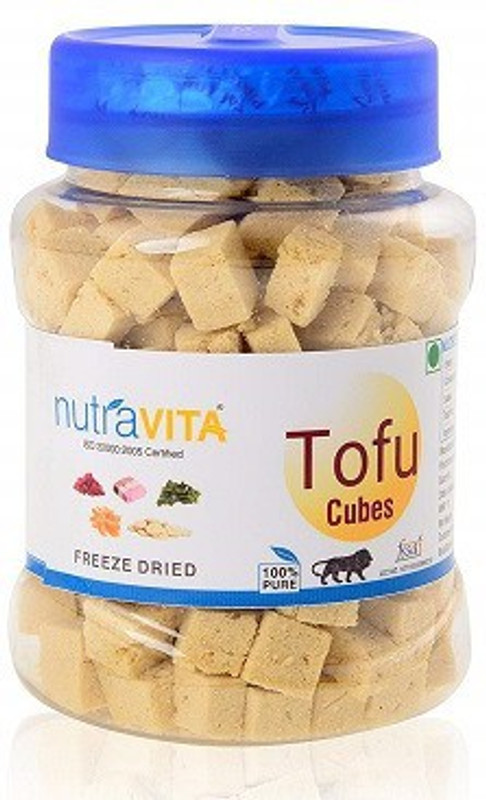 Nutra Vita Freeze Dried fine Tofu Cubes (SOYA Paneer) Made from Best Quality Tofu 150g, Packed in Food Grade Reusable PET Bottle 150 g