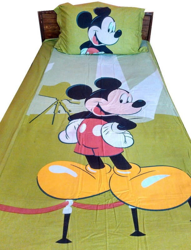 vghome 180 TC Cotton Single Cartoon Bedsheet(Pack of 2, Multicolor)