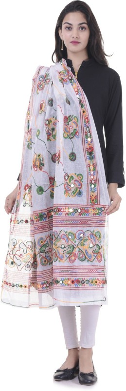 Bohomandala Cotton Blend Embroidered Women Dupatta