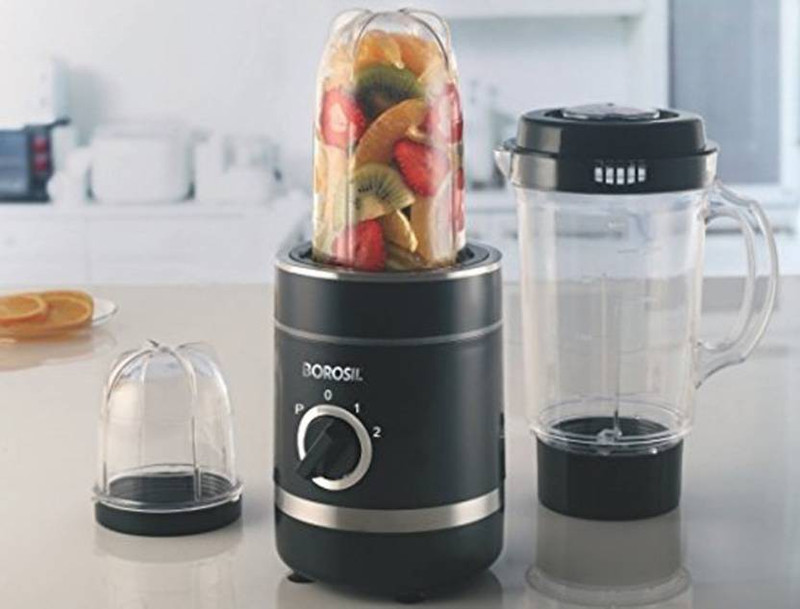 Borosil Nutrifresh 400 W Mixer Grinder(Black, 3 Jars)