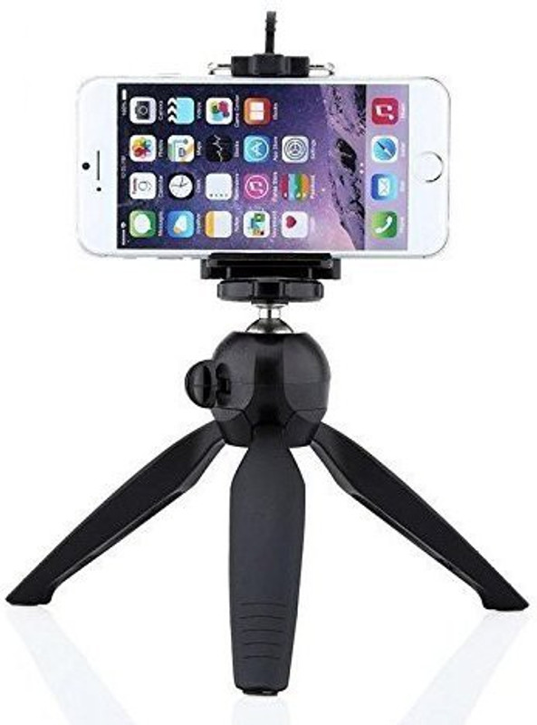 Macngrid Tripods, Monopods & Selfie Sticks Universal Mini Tripod Stand for All Mobile Phones, Digital Cameras & Monopods Selfie Stick) Monopod(Black, Supports Up to 40)