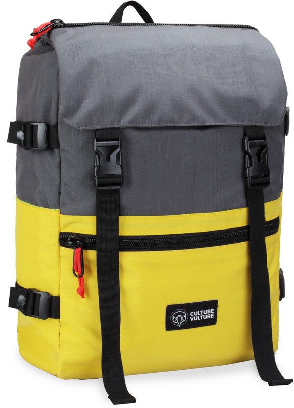 CULTURE VULTURE Cordura Daypack Waterproof Daypack(Grey, Yellow, 20 L)