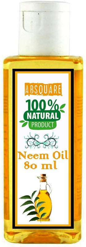 absquare Neem Oil for Skin Care, Hair Care and Natural Bug Repellent 80ml ( Natural Neem Oil 80 ml ) Hair Oil(80 ml)
