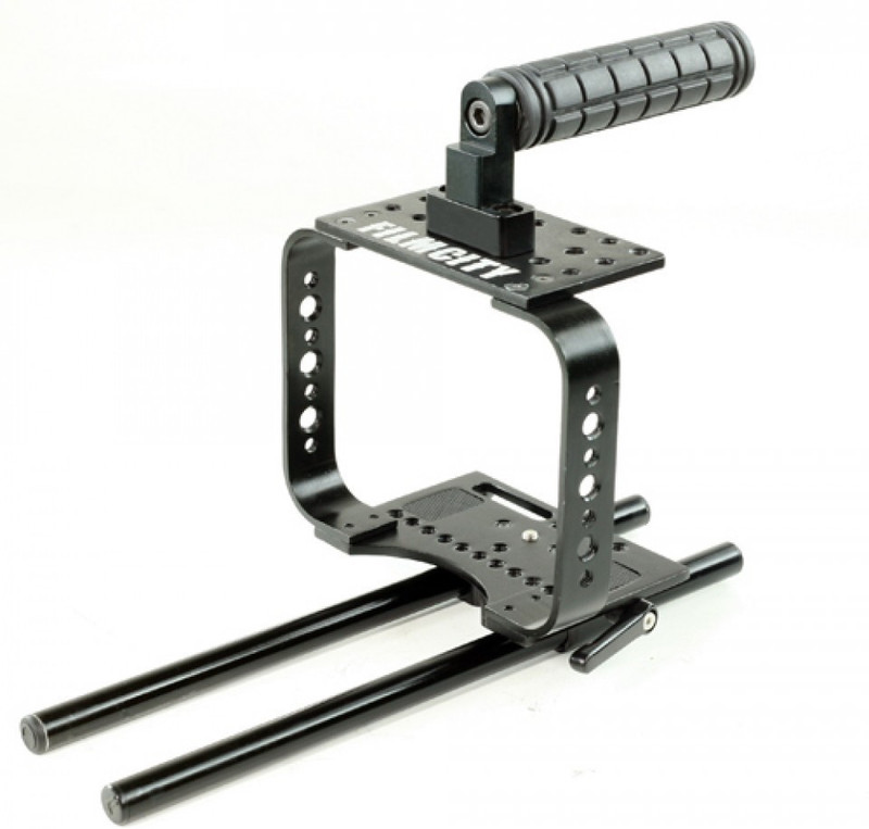 FILMCITY Sleek Camera Cage 15mm rail rod support for Blackmagic Cinema Camera BMCC (FC-SC) Camera Rig
