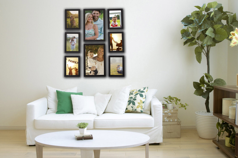 jaipurhouse wood photoframe Wood Photo Frame(Black, 8 Photos)