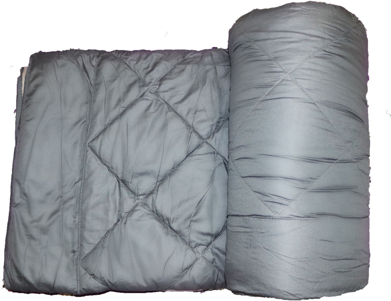 smink creation SMINK DOUBLE BED REVERSIBLE MICROFIBRE QUILT ( GREY AND WHITE ) Cotton Blend Batting(254 cm x 230 cm)