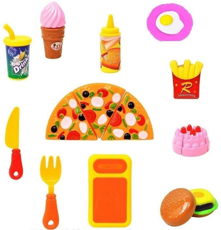kiti kits Kids Favorite Learning Vegetable and Fruit Cutting Play Set with Velcro Joint for More Fun