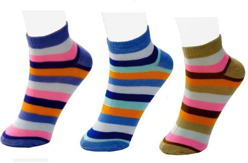 kiyo Women Striped Ankle Length(Pack of 3)