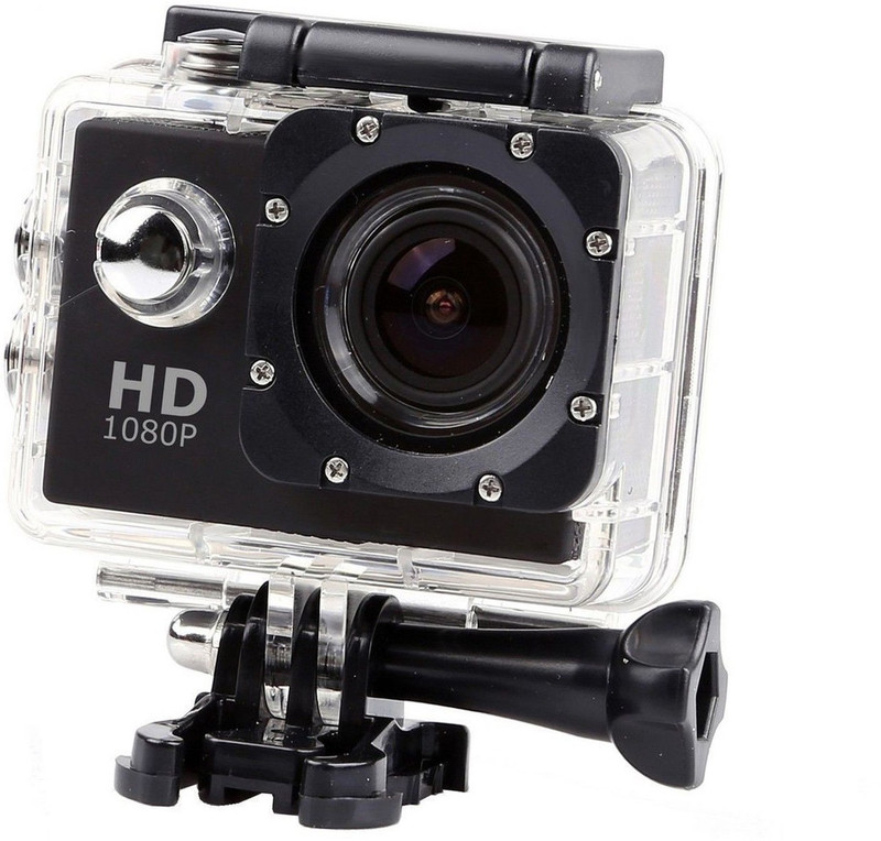 Piqancy Sport Action Camera Full HD 1080p 12mp Sport Action Camera best quailty Waterproof Camera Multiple Photo Shooting Mounted Suitable Sports and Action Camera(Black, 12 MP)