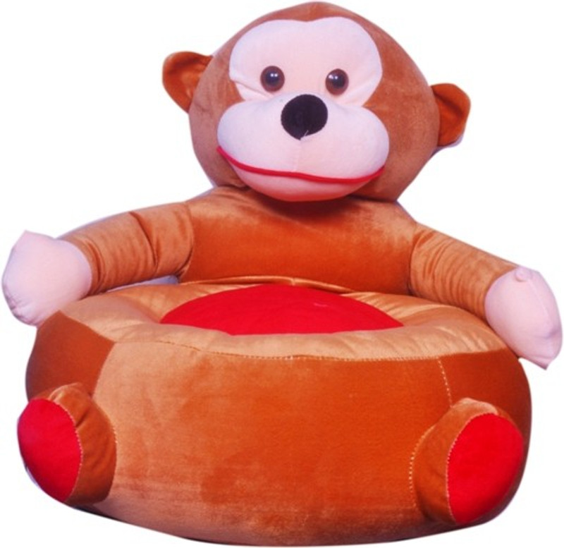 shah brothers enterprises Toys Cute High Quality Soft Toy Chair | Seat for Baby Sitting | Soft Toy Chair for Kids Birthday | Love-able for Kids | Gift for Kids (Monkey Chair-Brown)  - 42 cm(Brown)