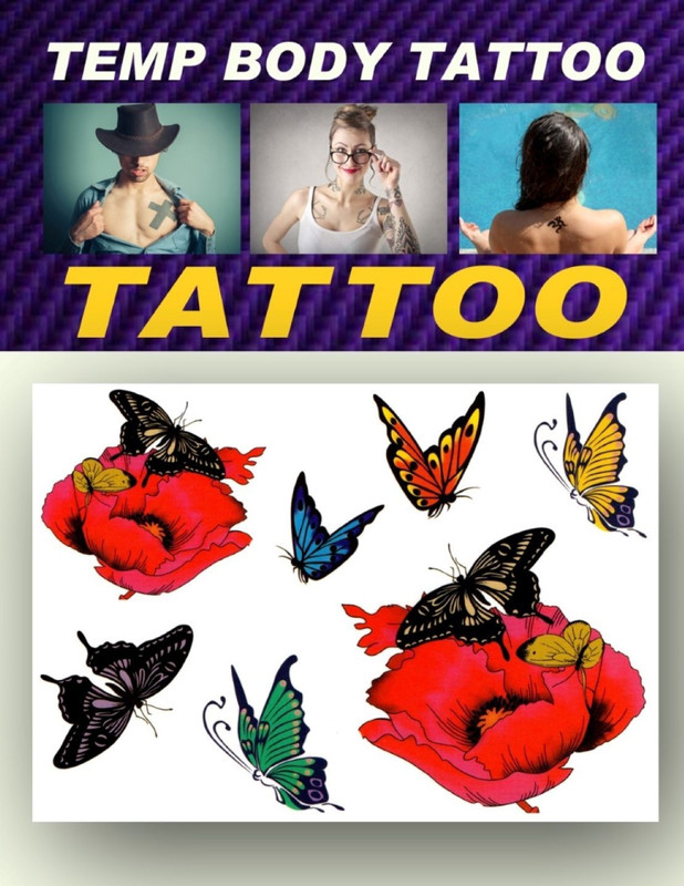 smilendeal Smilendeal_TB0040 Butterfly Temp Body Big Size Tattoo(Butterfly)