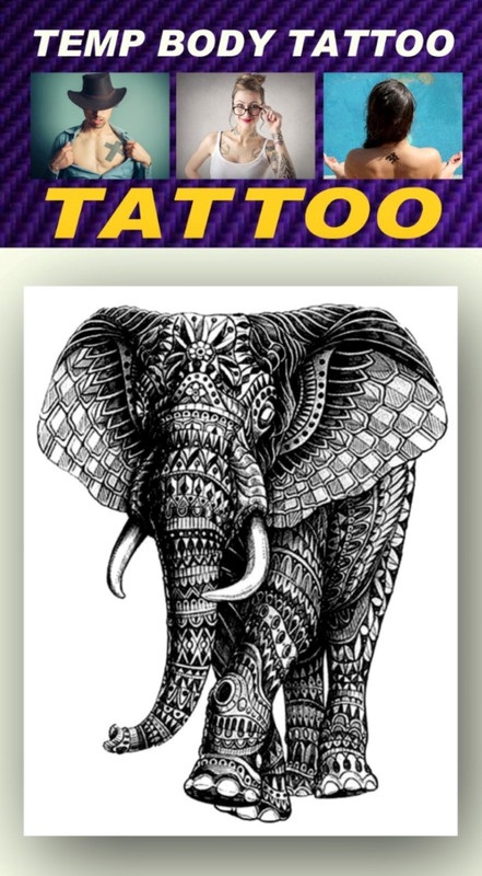 smilendeal Smilendeal_TB0034 Elephant Temp Body Big Size Tattoo(Elephant)
