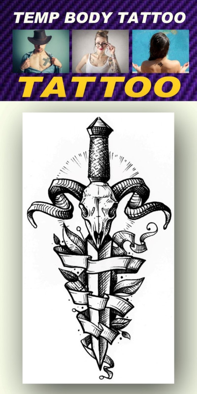 smilendeal Smilendeal_TB0067 Sword Temp Body Big Size Tattoo(Sword)