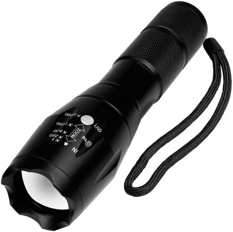 felcon 5 Modes Portable Bright Waterproof Zoom able Long Range Focus Flashlight emergency Led lights Torch(Black : Rechargeable)