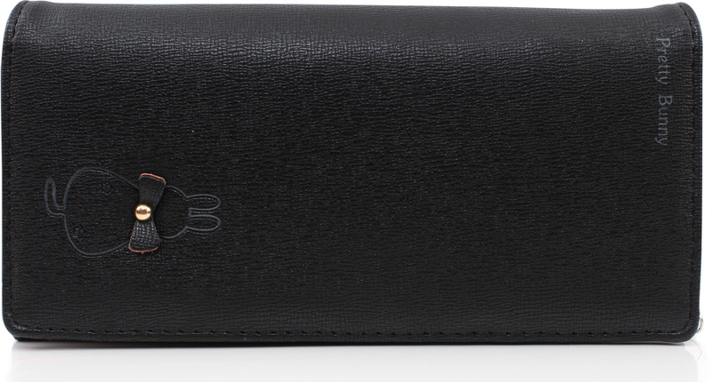 b4bags Girls Casual Black Artificial Leather Wallet(4 Card Slots)