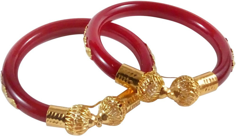tanvi j Plastic Gold-plated Bangle Set(Pack of 2)