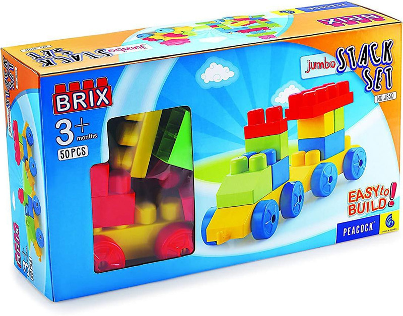 Peacock Brix Jumbo Stack Set 50 pcs(Multicolor)