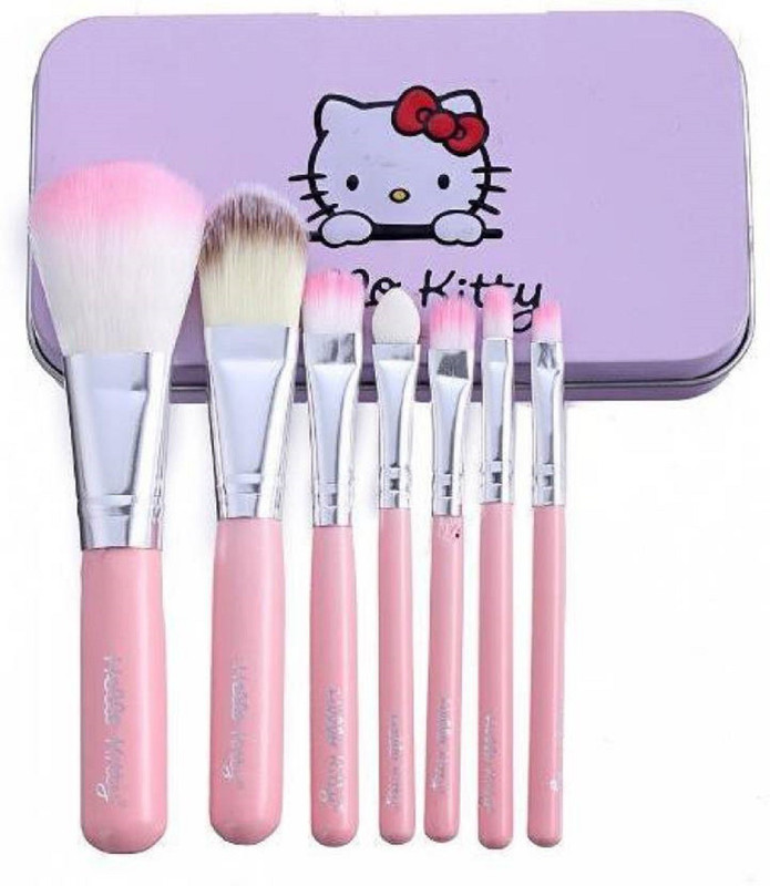 angelie Hello Kitty Soft Makeup Brush Set - Pink (7 Pcs)(Pack of 7)
