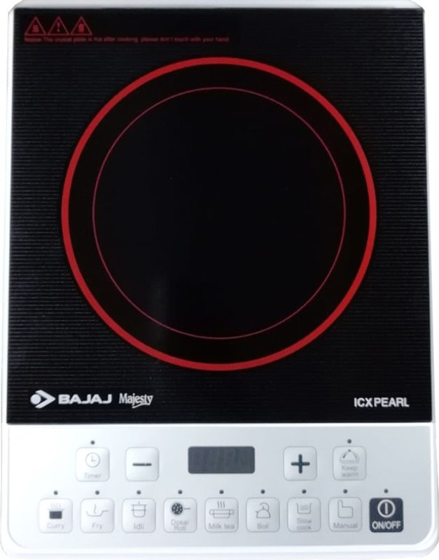 Bajaj Pearl Induction Cooktop(Black, White, Red, Push Button)