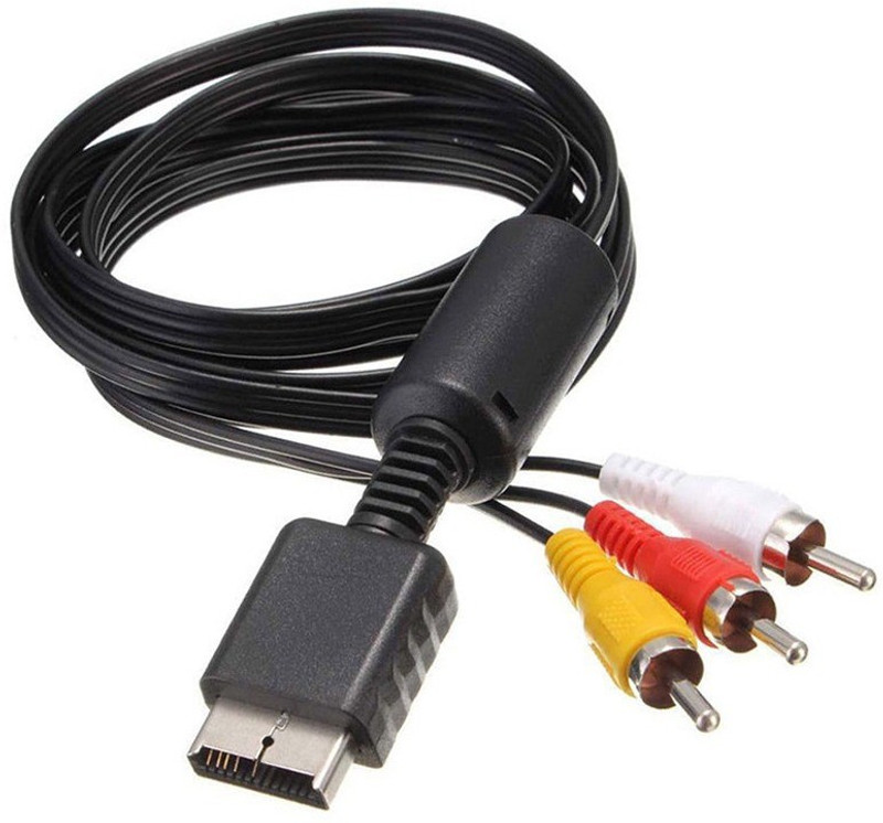 Kebilshop Sony PS3 and PS2 AV Cable.3Meter Gaming Adapter(Black, For PS2, PS3)