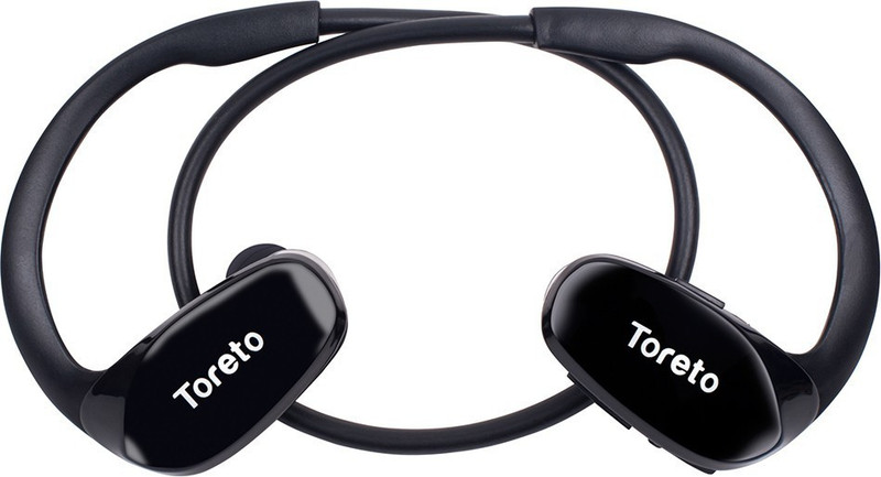 toreto Monotone Bluetooth Headset with Mic(Black, In the Ear)