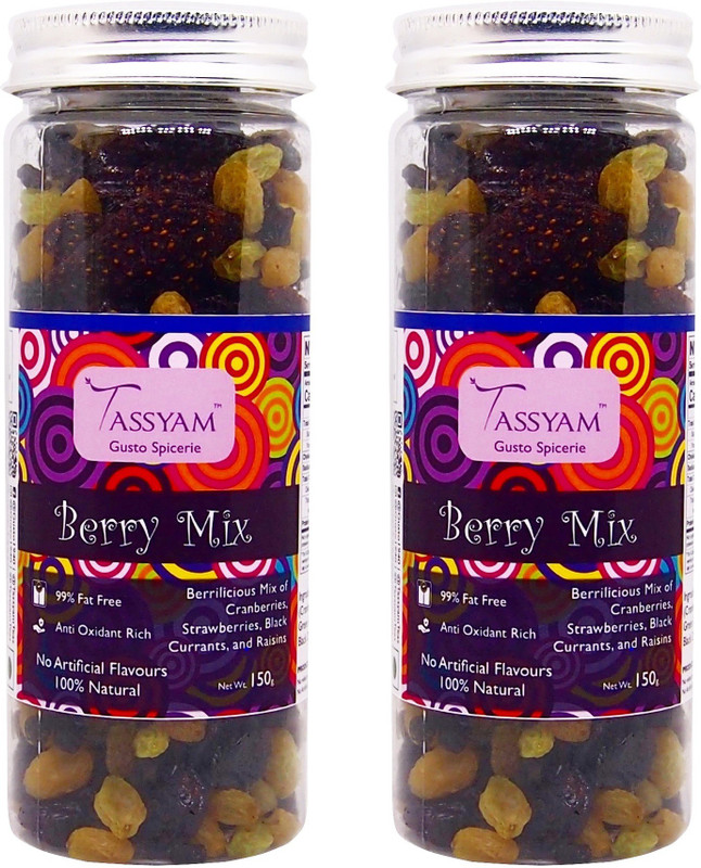 Tassyam Berry Mix 300g (2x 150g) | Cranberries, Strawberries, Currants and More É Assorted Fruit(2 x 150 g)