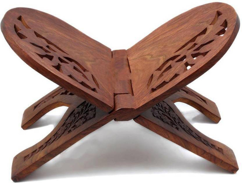 khan handicrafts Wooden Brown Rehal(Width (Open) = 3 cm : Height (Open) = 38 cm)
