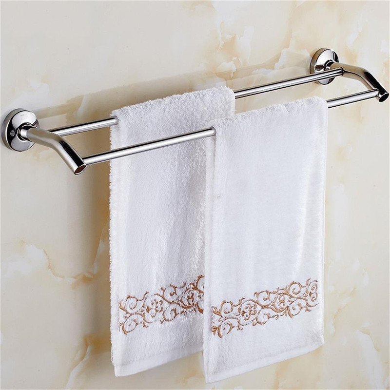 FAVOUR 24 INCH BEND CHROME DOUBLE TOWEL 24 inch 2 Bar Towel Rod(Stainless Steel)