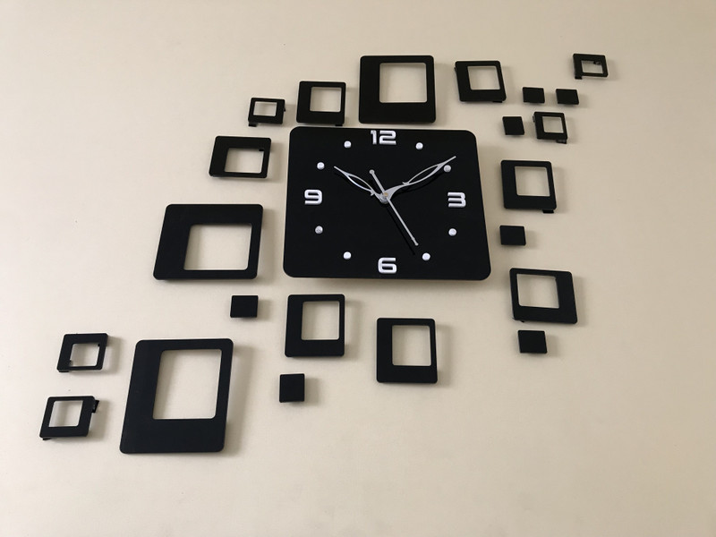 raama creation Digital 34 cm X 24 cm Wall Clock(Black, Without Glass)