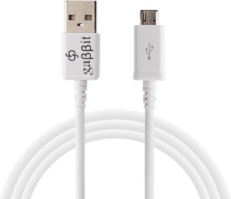gabbit D501 1.2 m Micro USB Cable(Compatible with All Smartphones, Tablets and MP3 player, White, Sync and Charge Cable)