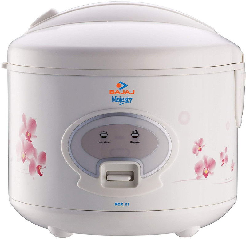 Bajaj New RCX 21 Electric Rice Cooker with Steaming Feature(1.8, White)
