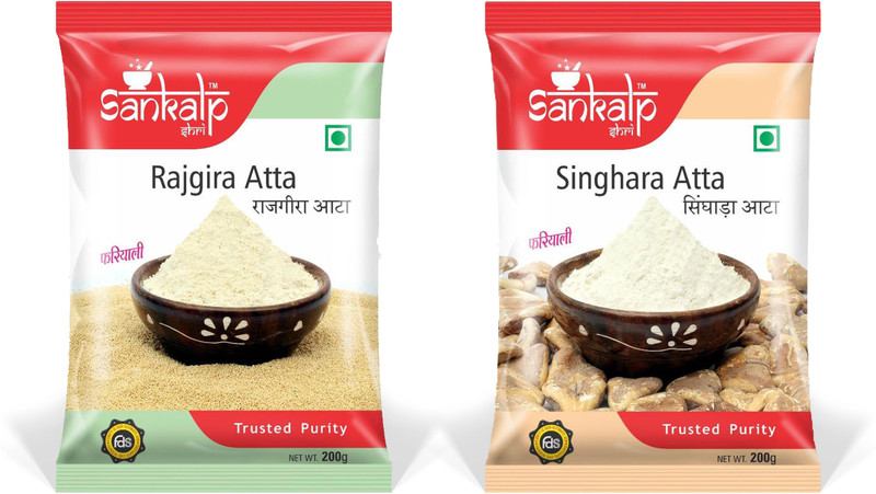 sankalpshri Combo of Rajgira Atta (Amaranth) 200gm + Singhra Atta (Watechestnut) 200gm(200 g, Pack of 2)