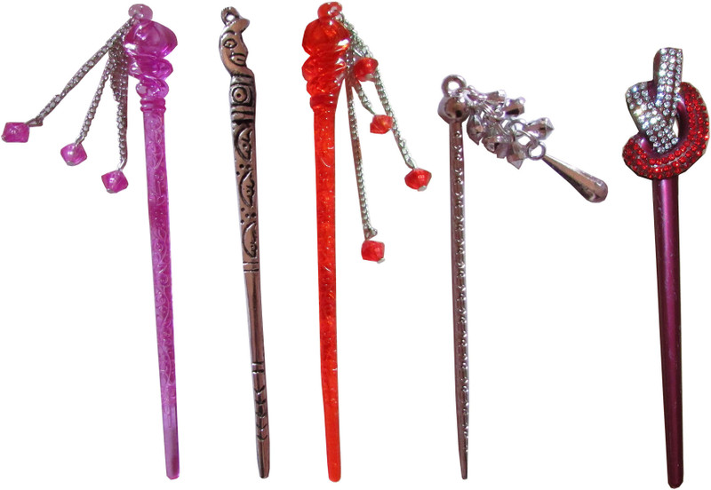 handkerchief Combo of Multi Color Juda Sticks Bun Stick(Multicolor)