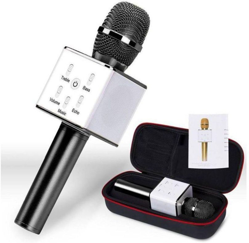 Padraig Q7 Handheld Wireless Bluetooth Karaoke Singing Mic Speaker Player Microphone Microphone(Black)