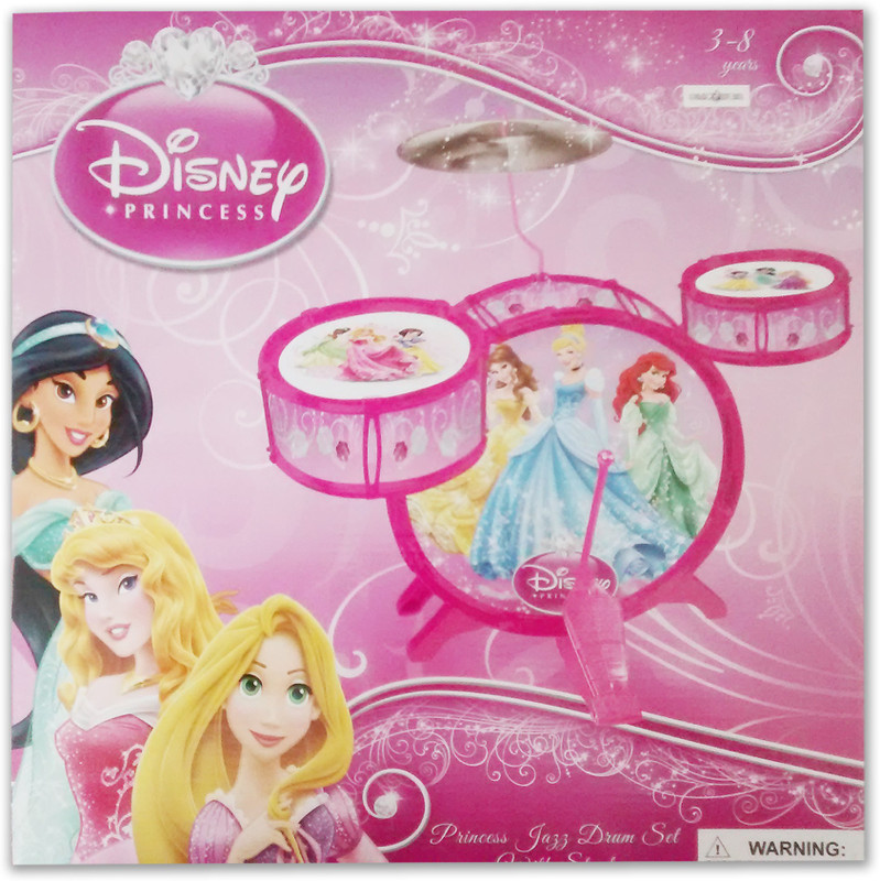 Playwell Disney Princess Jazz Drum Set with Stool(Pink)