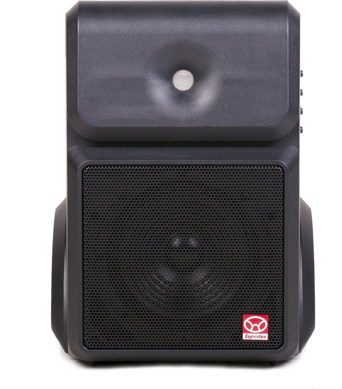 Superlux Portable 8 inches Multimedia Entertainment Speaker With Reverb and Echo Function Backpack and Built in Amplifier Battery Bluetooth 1 Headphone with Mic, 2 Aux Input & 1 Wired Microphone SE108 Indoor PA System(80 W)
