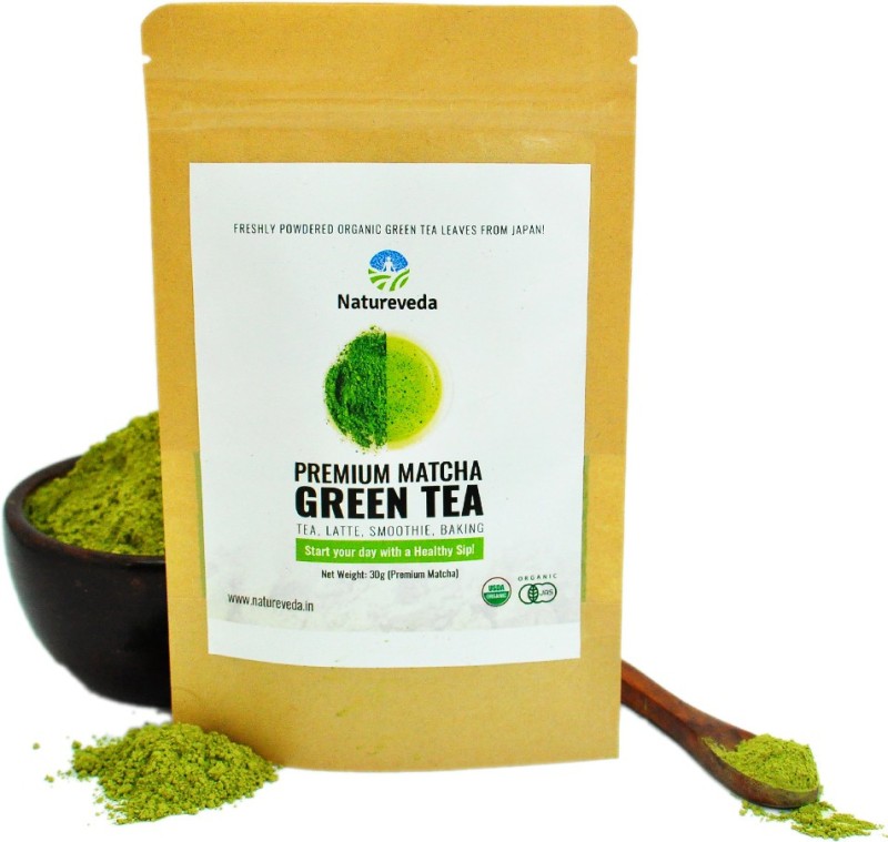 natureveda Premium Grade  Matcha Green Tea Powder For Tea, Latte, Smoothie.etc Unflavoured Matcha Tea Pouch(30 g)