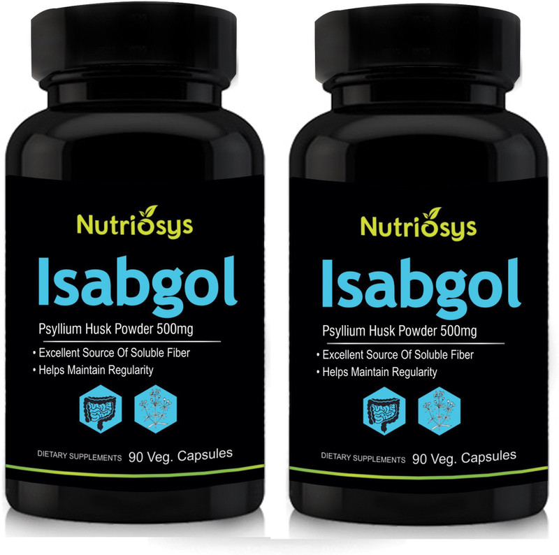 nutriosys Isabgol 500mg ( Veg Capsules)- Pack of 2(180 No)