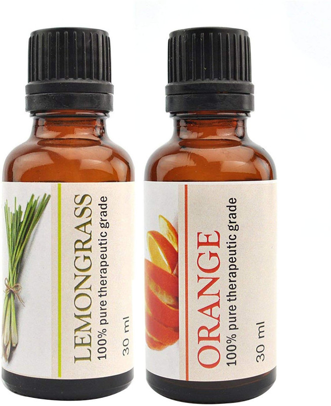 karmakara Karma 100% pure Therapeutic Grade undiluted essential oils in 30 ml Bottles-Lemon Grass, Orange Essential Oil Massage oil(10 ml)