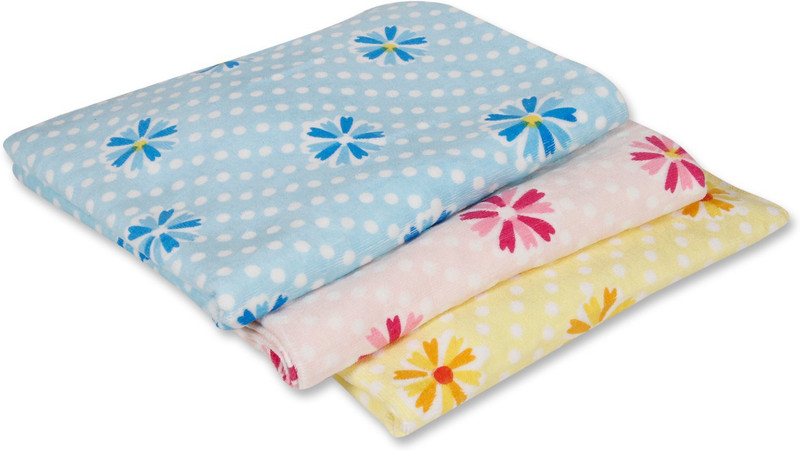 creationz 3 Piece Cotton Bath Linen Set(Light Blue, Pink, Yellow, Pack of 3)
