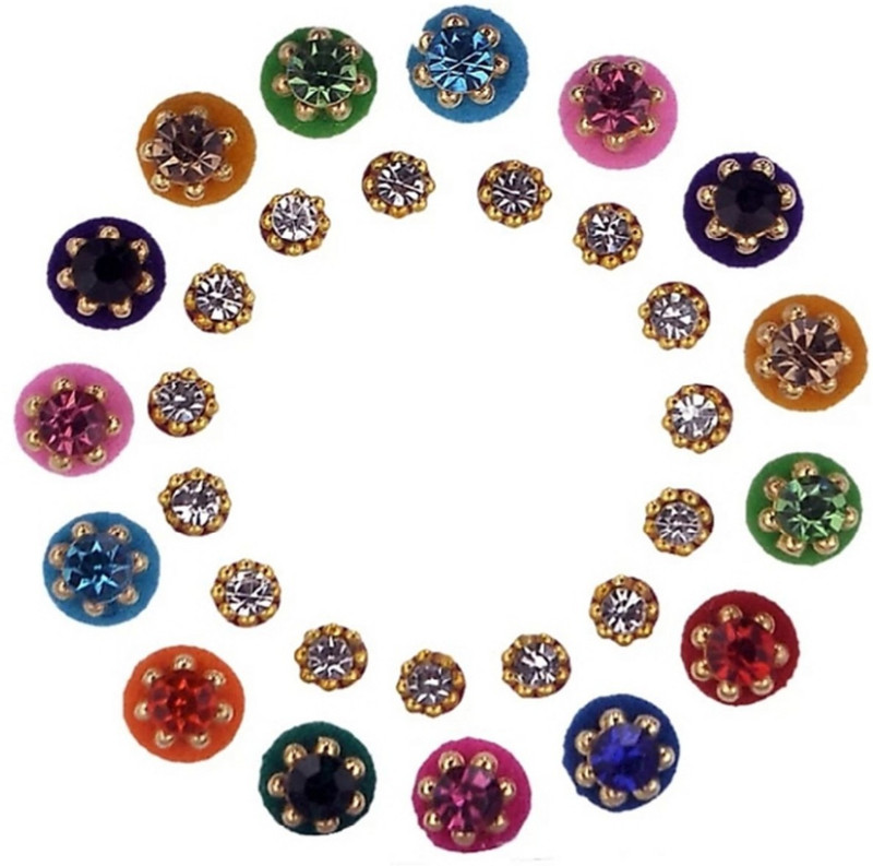 beauty gold designer bindi for beautiful lady & girl forehead, nails Multicolor Bindis(mugli marathi, bengali bindi, Bollywood style)