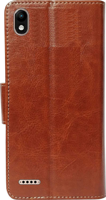 sales express Wallet Case Cover for Tecno Camon I Ace(Brown)