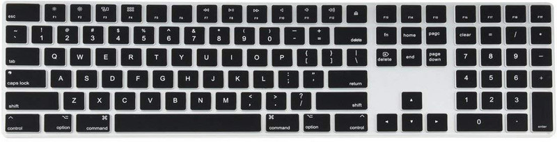 Saco Full Size Black Keyboard Cover Silicone Skin for Apple Magic with Numeric Keypad Model: MQ052LL/A(A1843) After 2015 November US Layout Keyboard Skin(Black) Saco Full Size Black Keyboard Cover Silicone Skin for Apple Magic with Numeric Keypad Model: MQ052LL/A(A1843) After 2015 November US Layout Keyboard Skin(Black)
