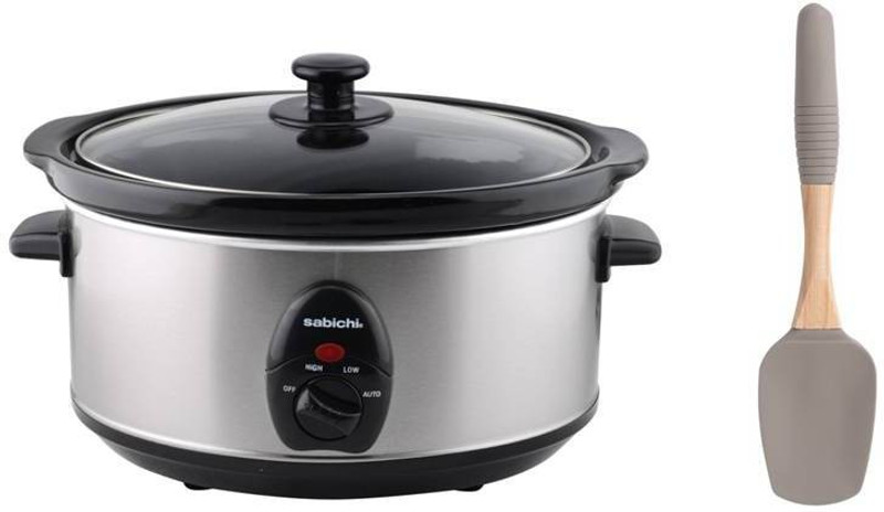 Sabichi Black 3ltr Slow Cooker with Large Silicone Spatula Slow Cooker(3 L)