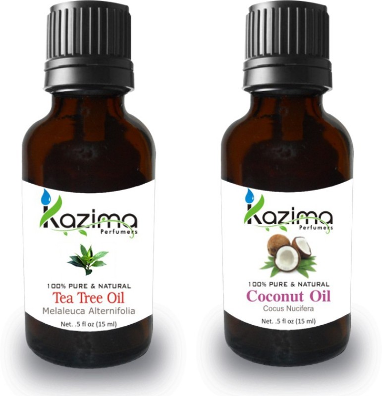 KAZIMA Combo of Tea tree Oil and Coconut Oil For Hair Growth, Skin care (Each 15ML )- 100% Pure Natural Oil(15 ml)