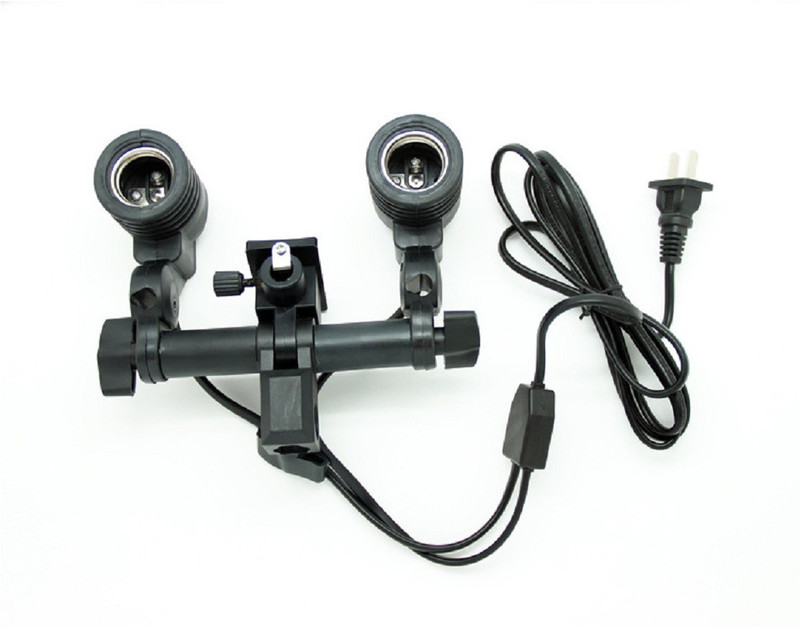 SYGA Double E27 AC Swivel Socket Umbrella Bracket Flash Lamp Bulb Holder Rotating Flash Bracket SYGA Double E27 AC Swivel Socket Umbrella Bracket Flash Lamp Bulb Holder Rotating Flash Bracket
