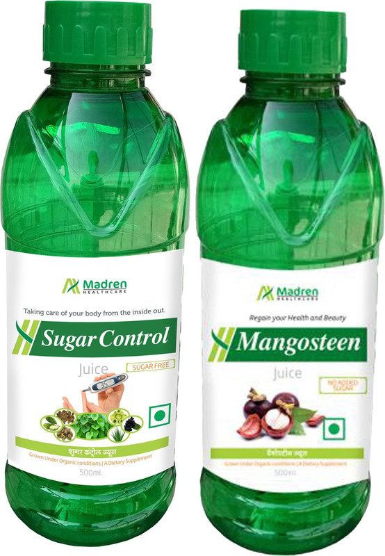 Madren Healthcare Mangosteen Juice & Sugar Control Juice(2 x 500 ml)