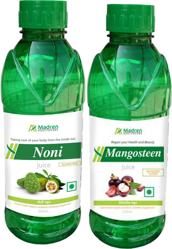 Madren Healthcare Mangosteen Juice & Noni Juice(2 x 500 ml)