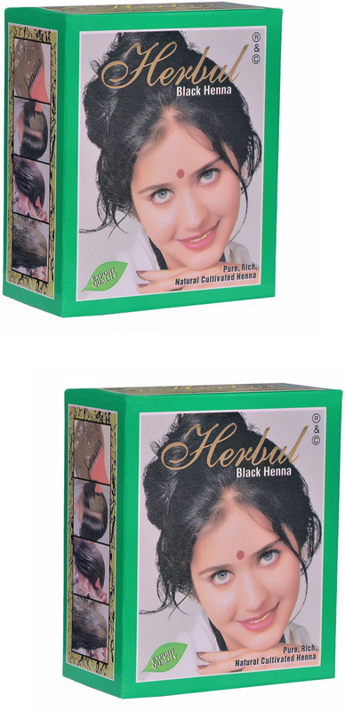 herbul black henna (pack of2) Hair Color(green)